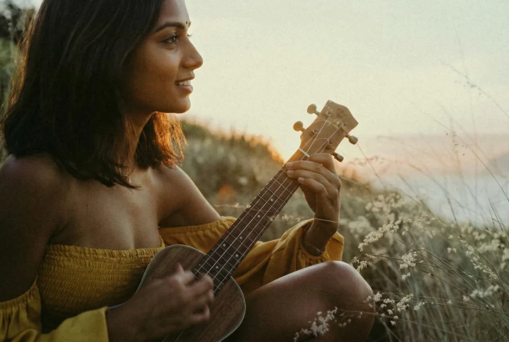 woman guitar nature Soul of Music